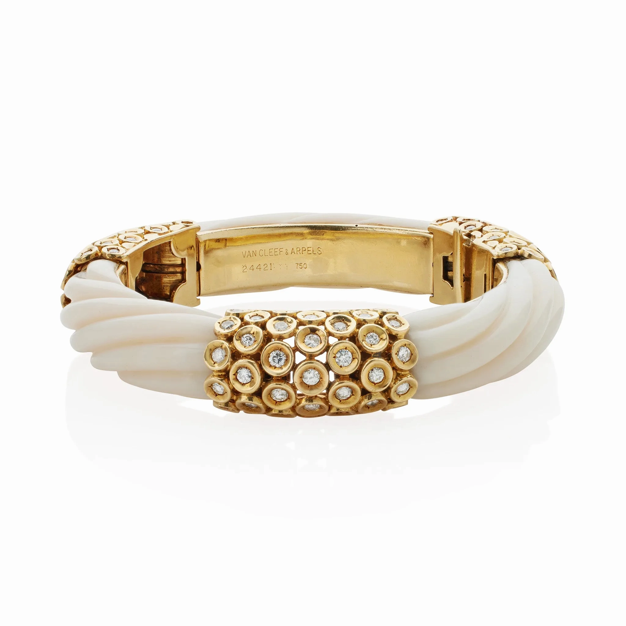 Van Cleef &amp; Arpels White Coral and Diamond Bracelet