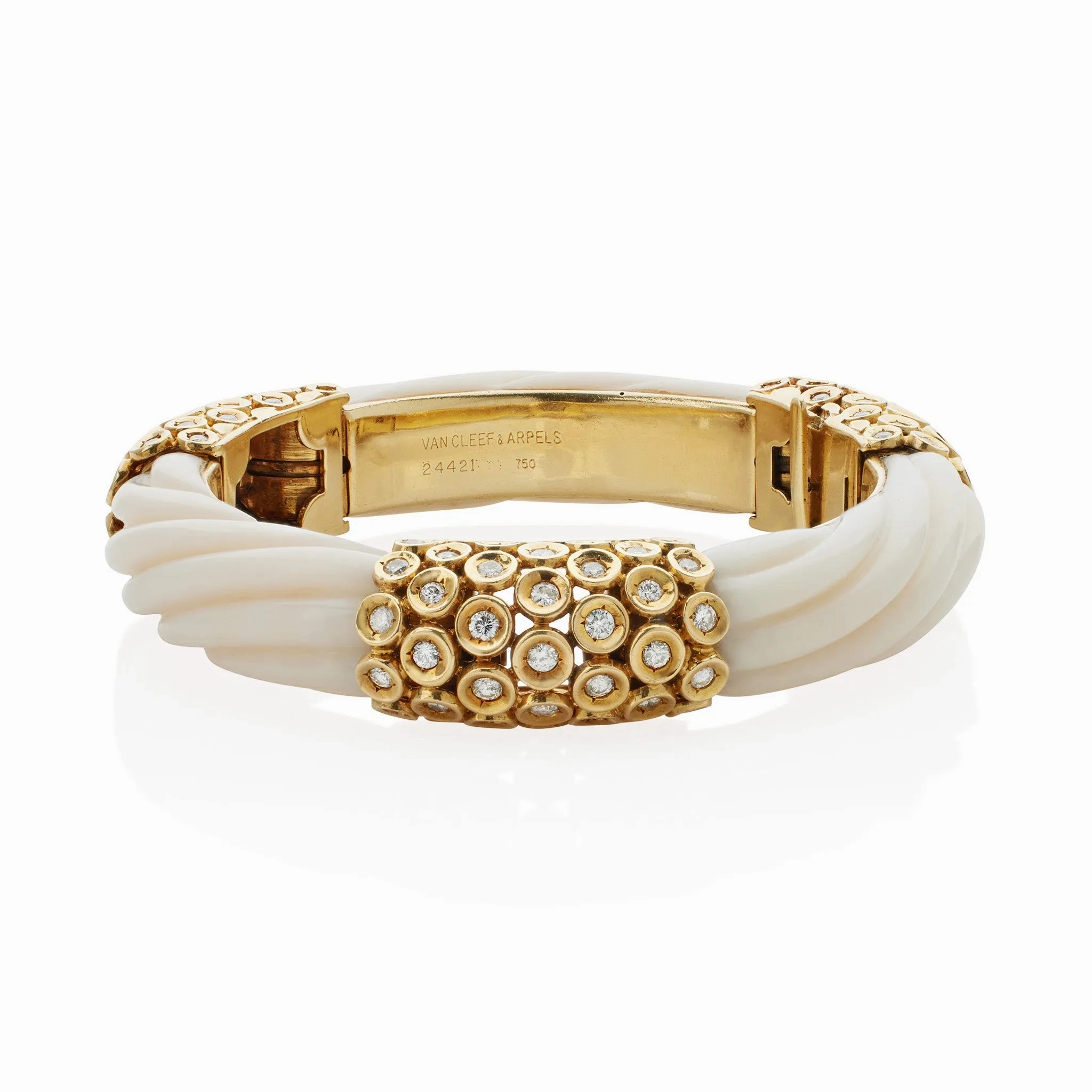 Van Cleef &amp; Arpels White Coral and Diamond Bracelet