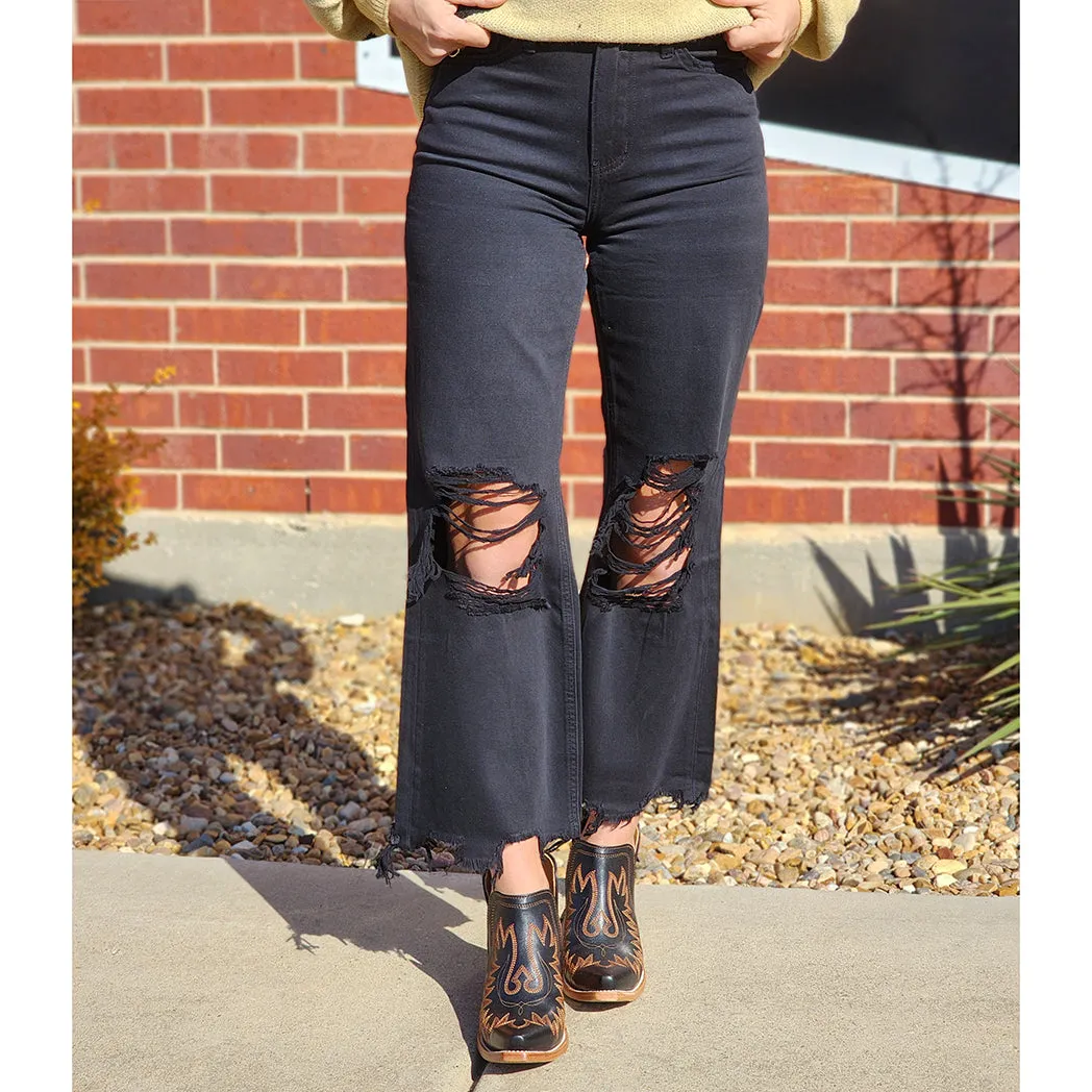 Vervet Black 90's Vintage Crop Jeans