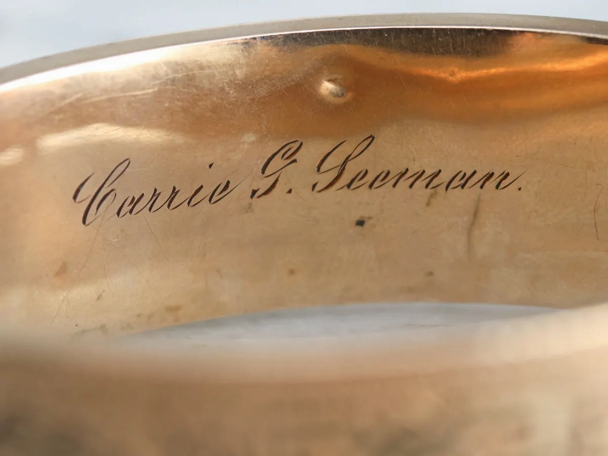 Victorian Black Enamel Bangle Bracelet
