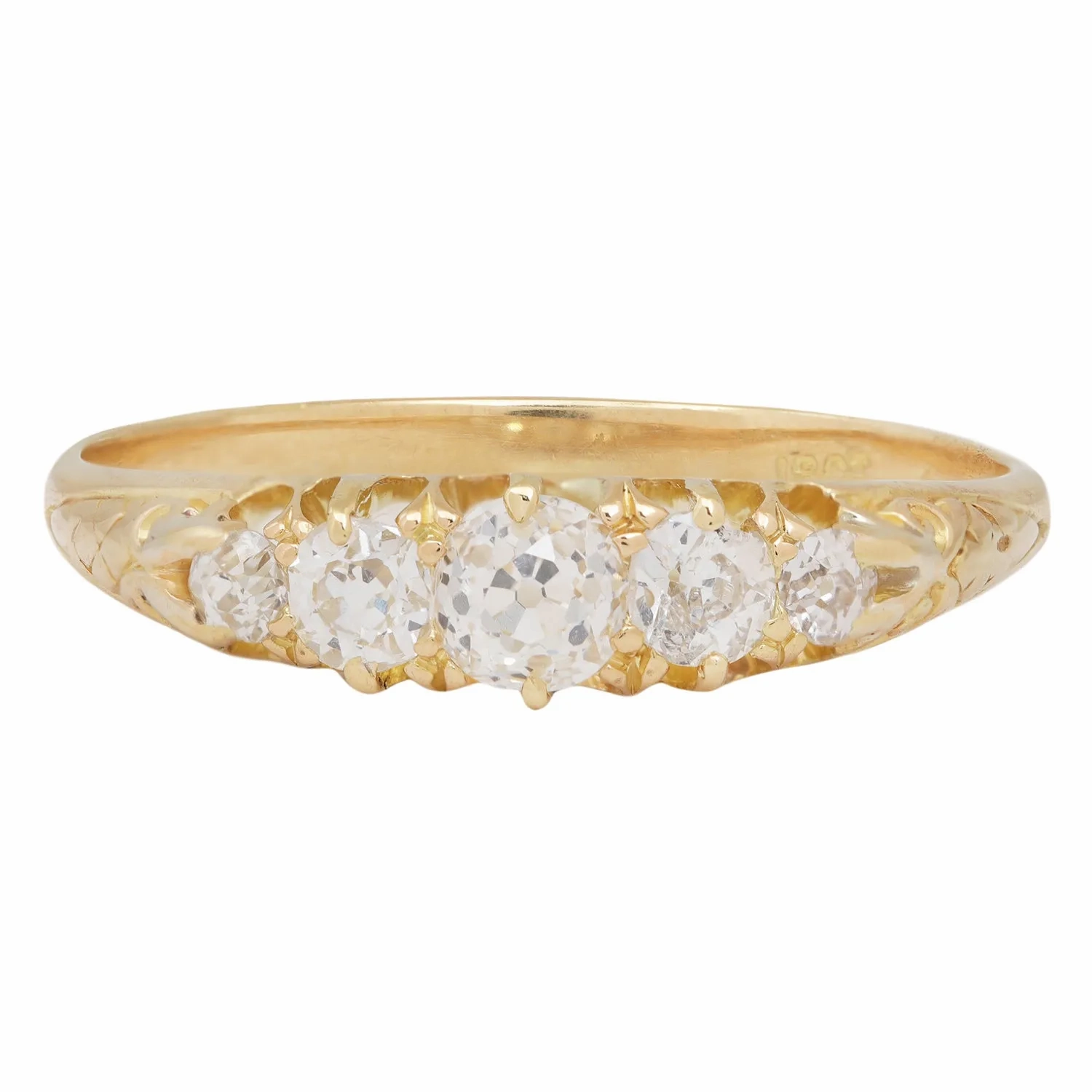 Victorian Sparkle Half Hoop Ring