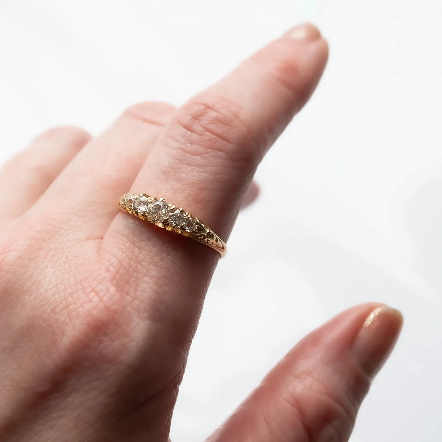 Victorian Sparkle Half Hoop Ring