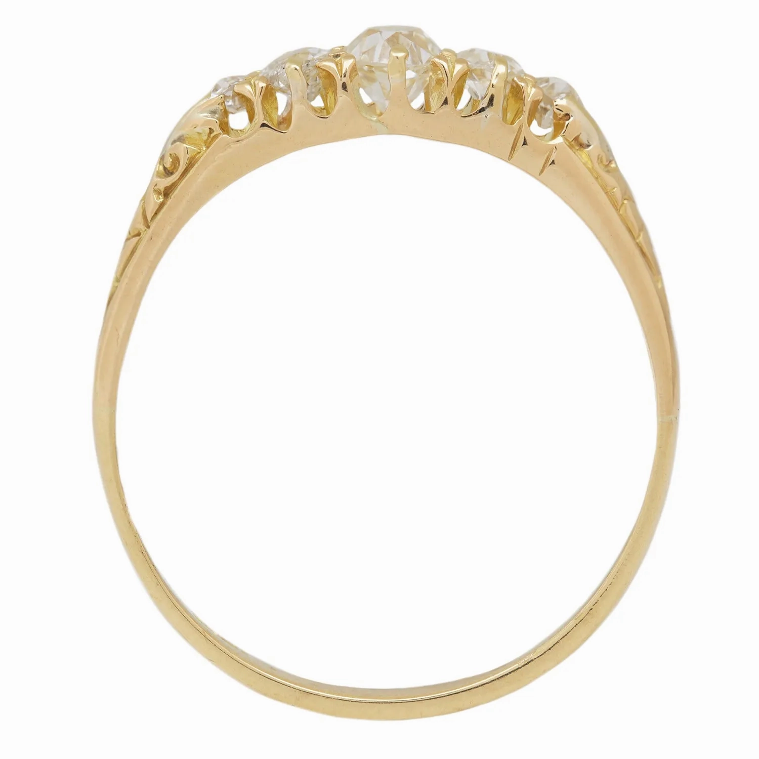 Victorian Sparkle Half Hoop Ring