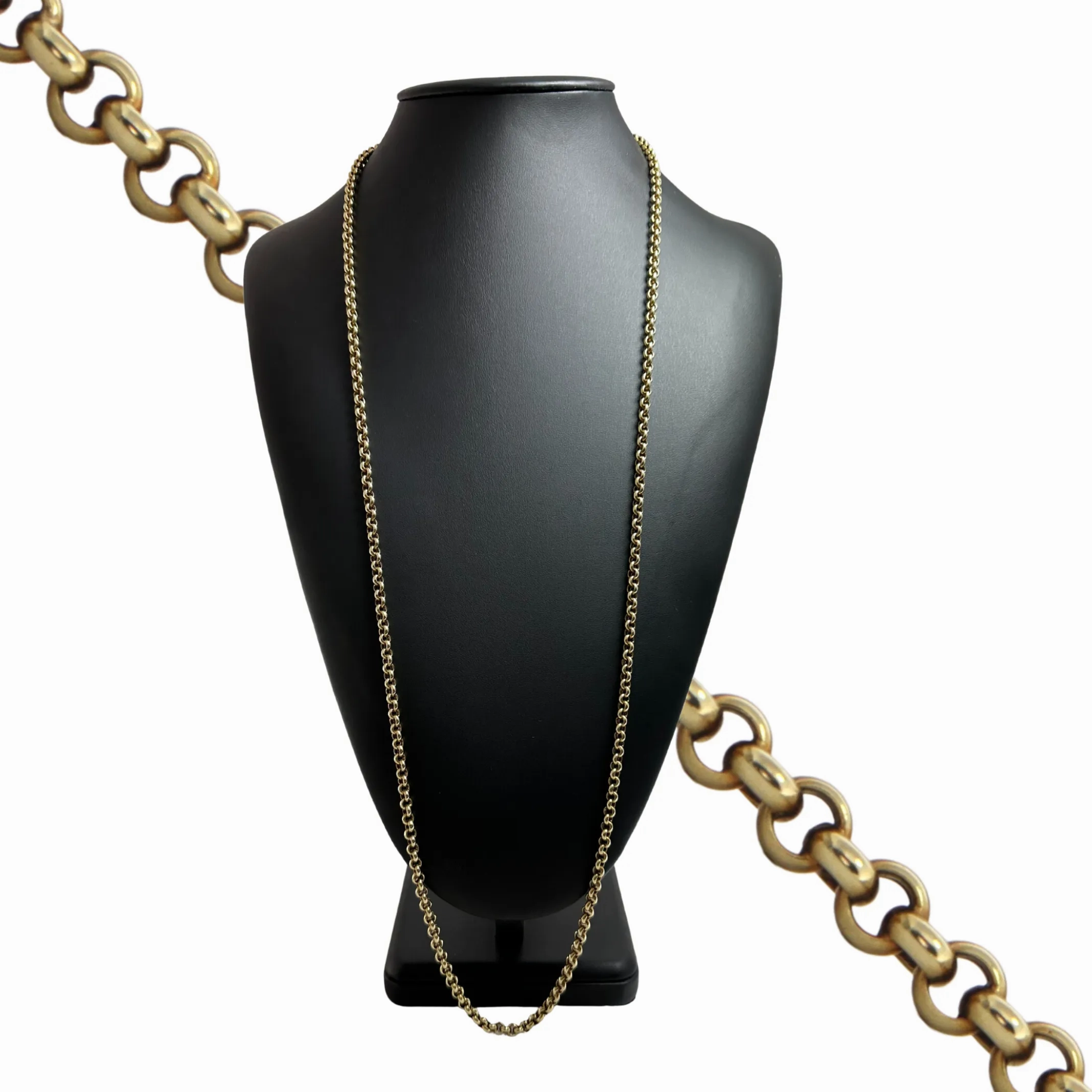 Vintage 14k Gold Rolo Link 36 1/8&quot; Necklace