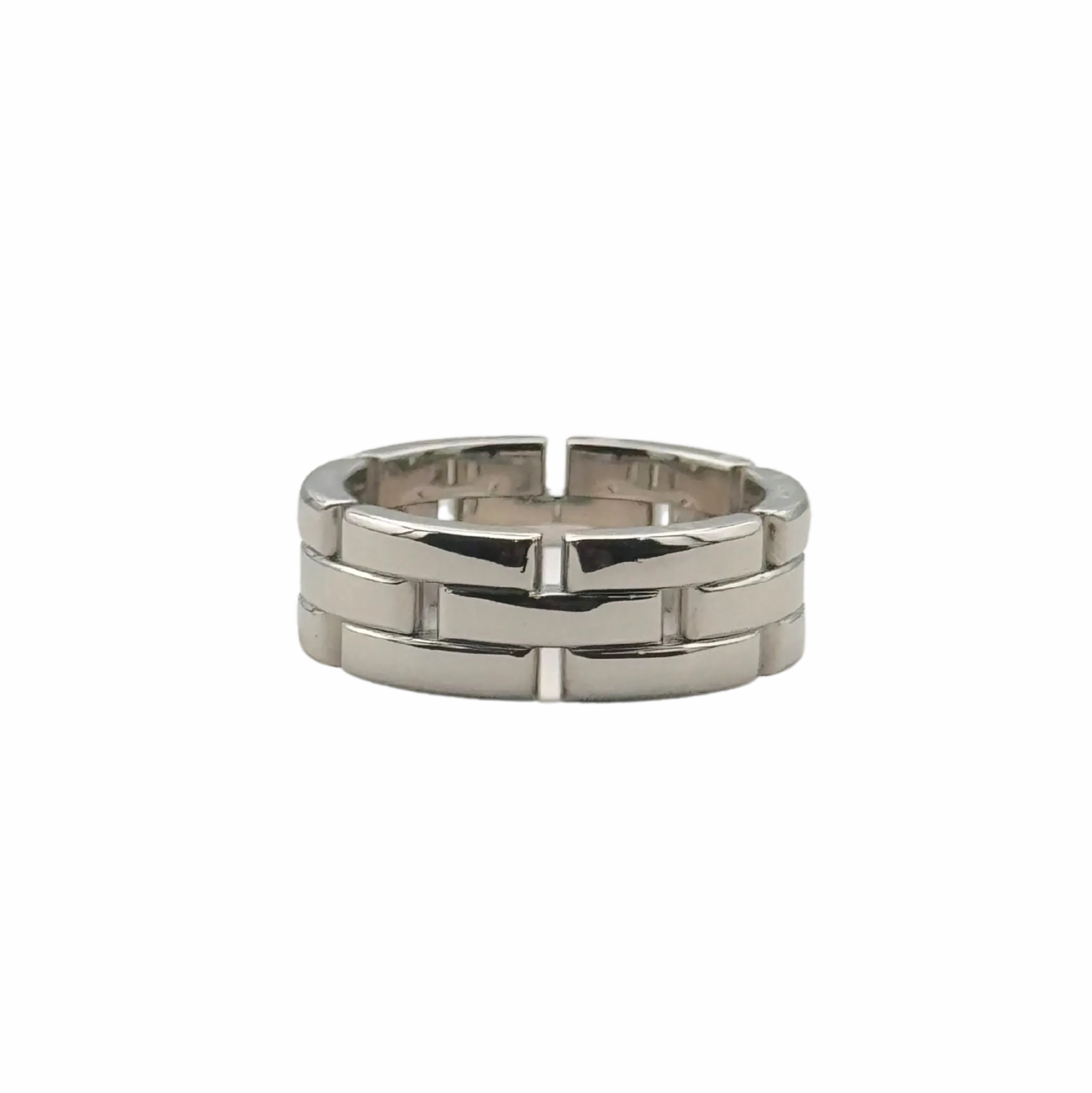 Vintage 18k White Gold Cartier Ring &quot;Maillon Panthre&quot;