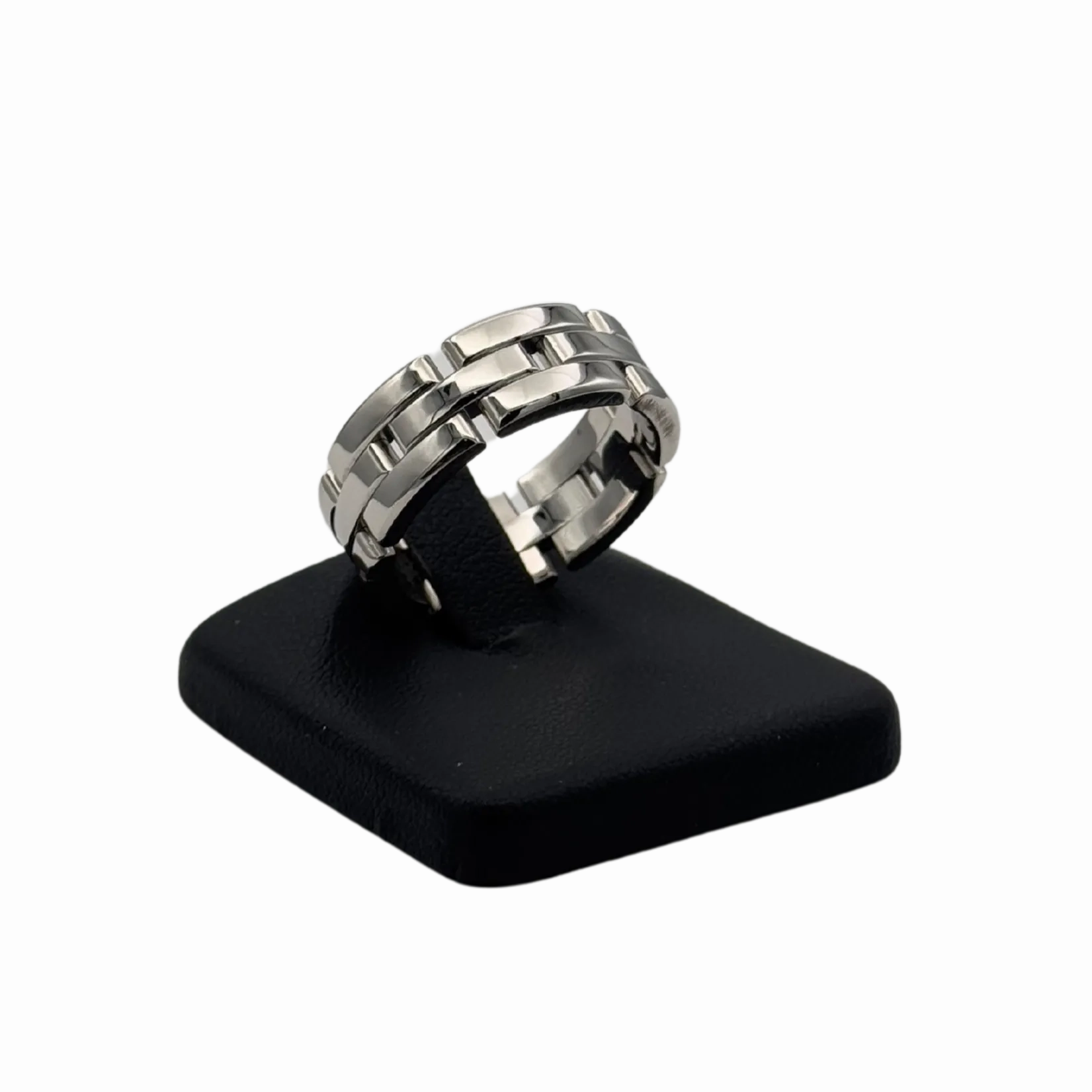 Vintage 18k White Gold Cartier Ring &quot;Maillon Panthre&quot;