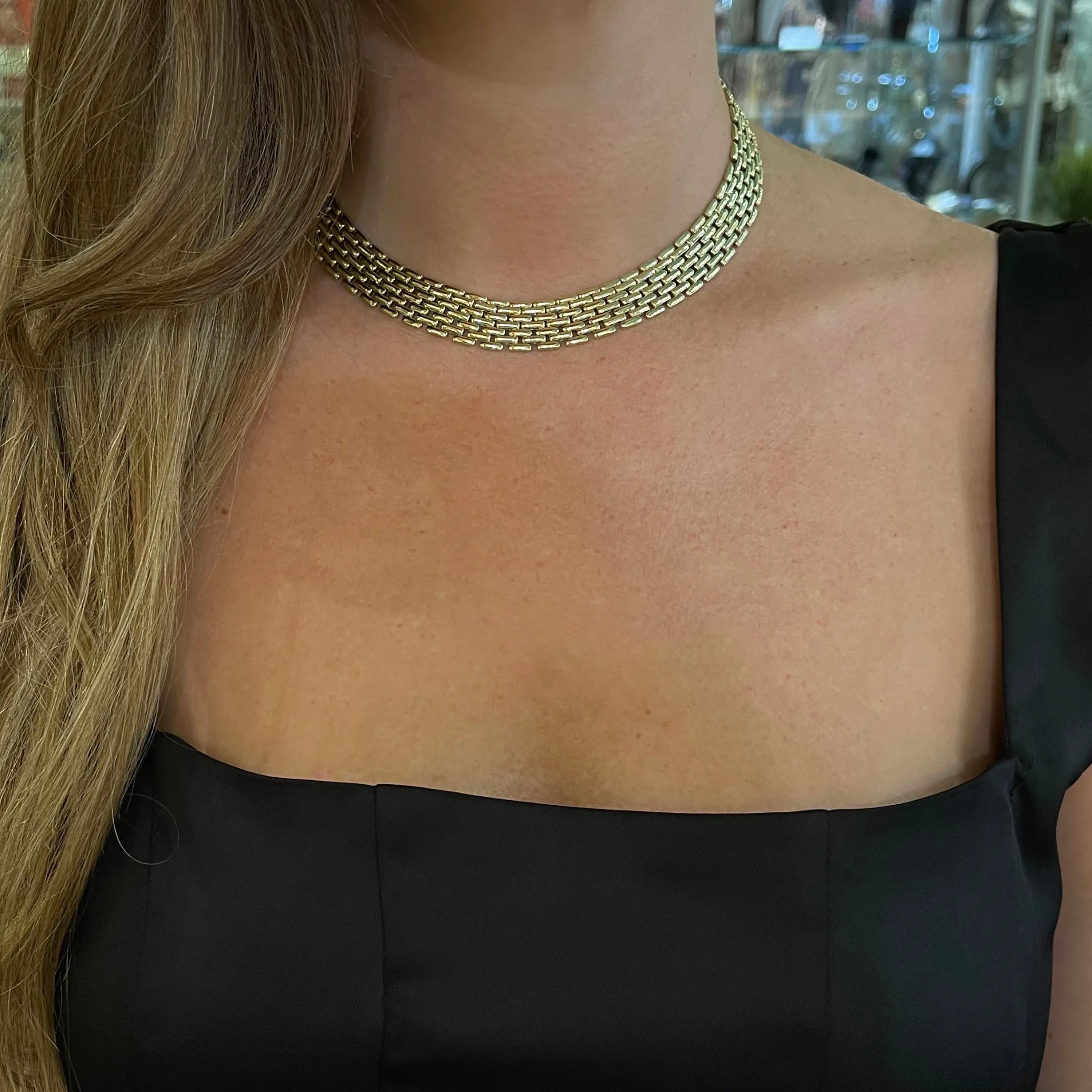 Vintage Italian 14K Gold Panther Link Necklace