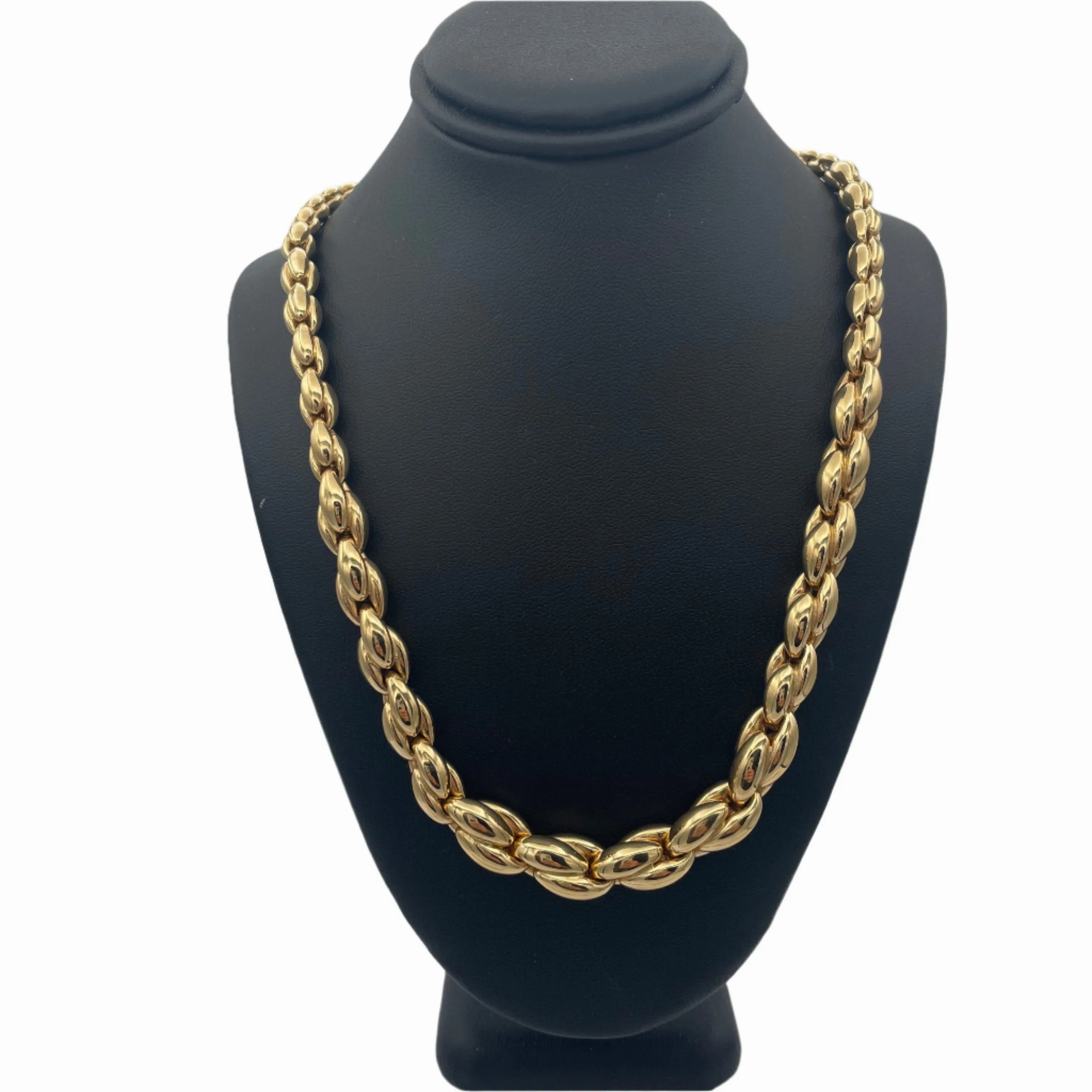 VINTAGE ITALIAN 18K YELLOW GOLD GRADUATED FANCY LINK