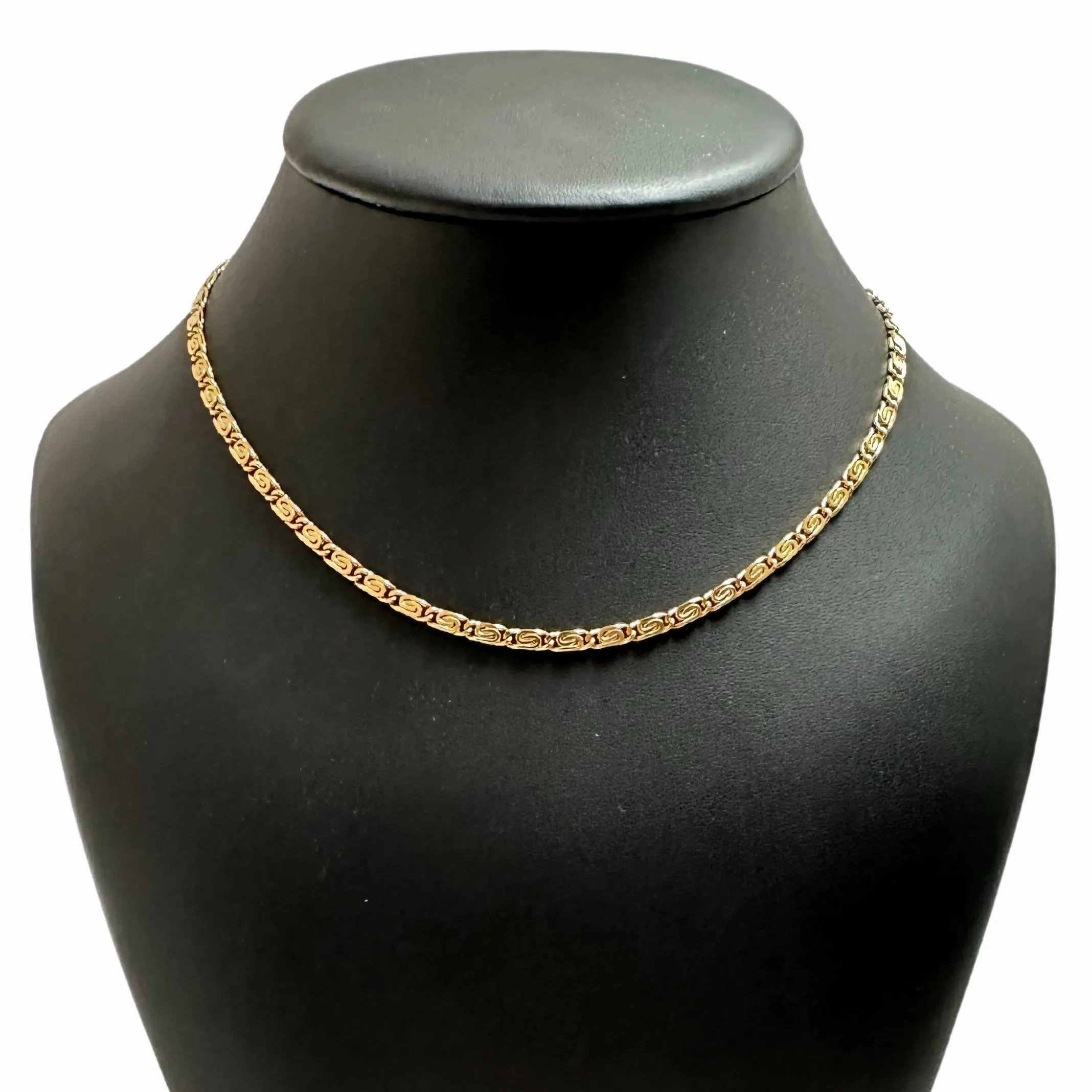Vintage Italian 'Balestra' 18k Gold Fancy 'S' Link Chain Necklace