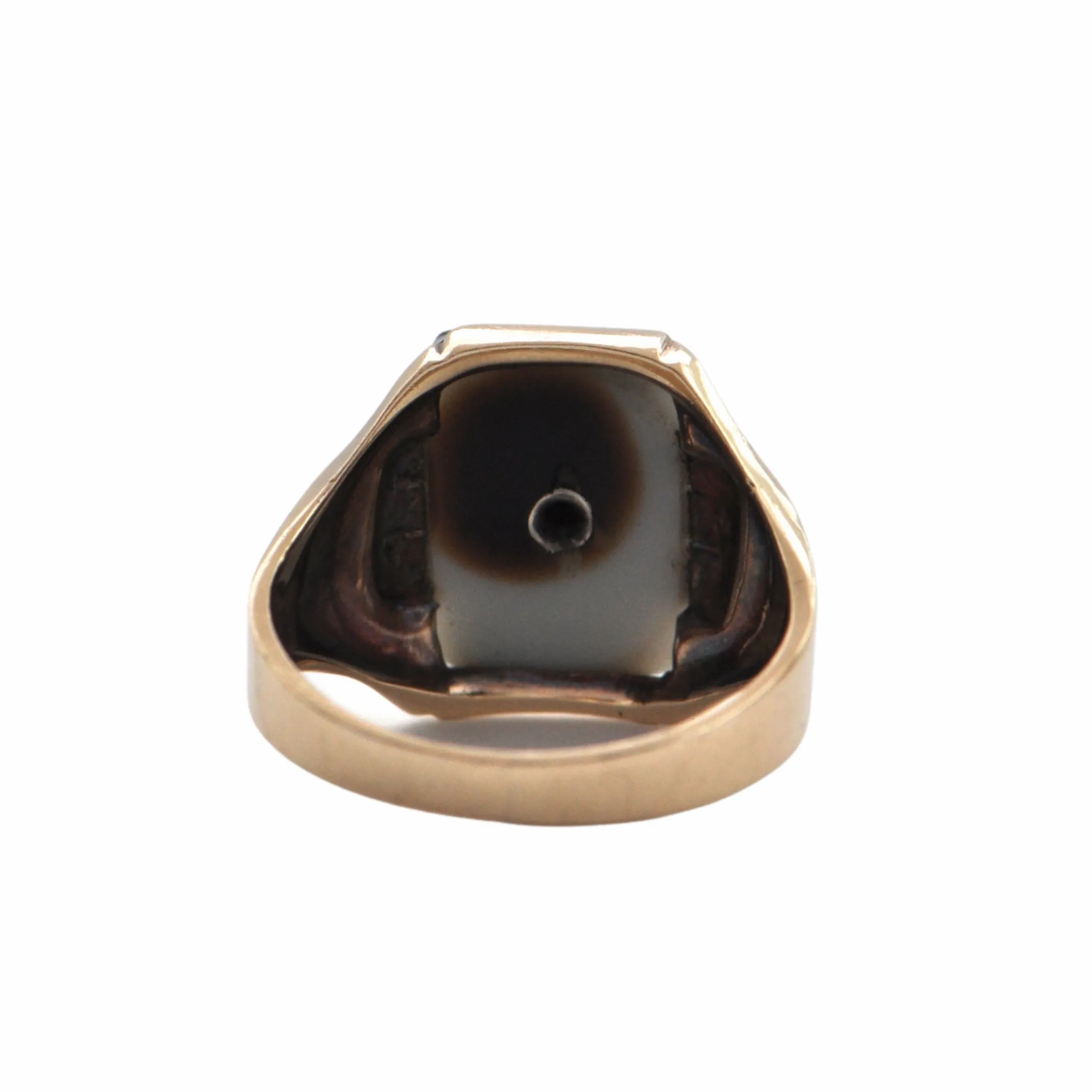 Vintage Masonic 14K Yellow Gold Onyx Signet Ring
