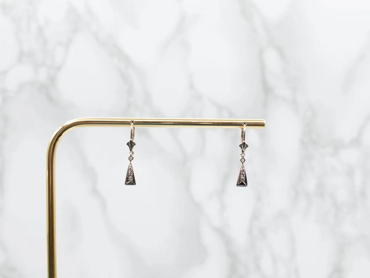 White Gold Diamond Drop Earrings
