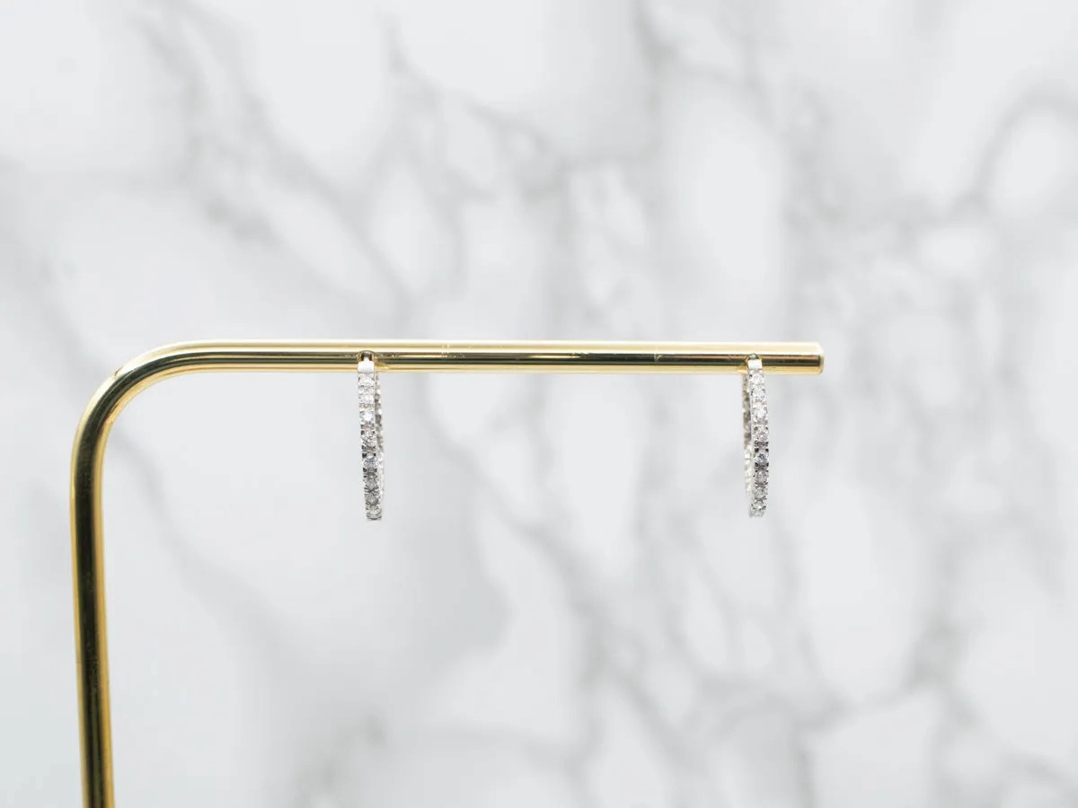 White Gold Diamond Hoop Earrings