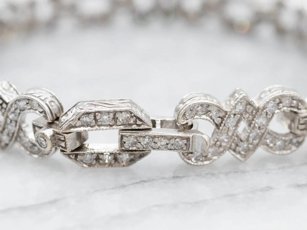 White Gold Diamond Infinity Link Bracelet