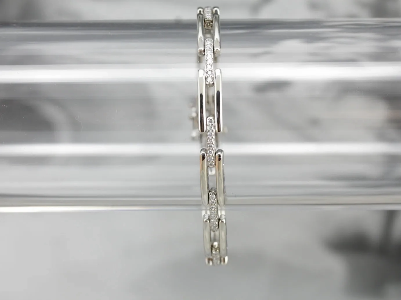 White Gold Diamond Link Bracelet