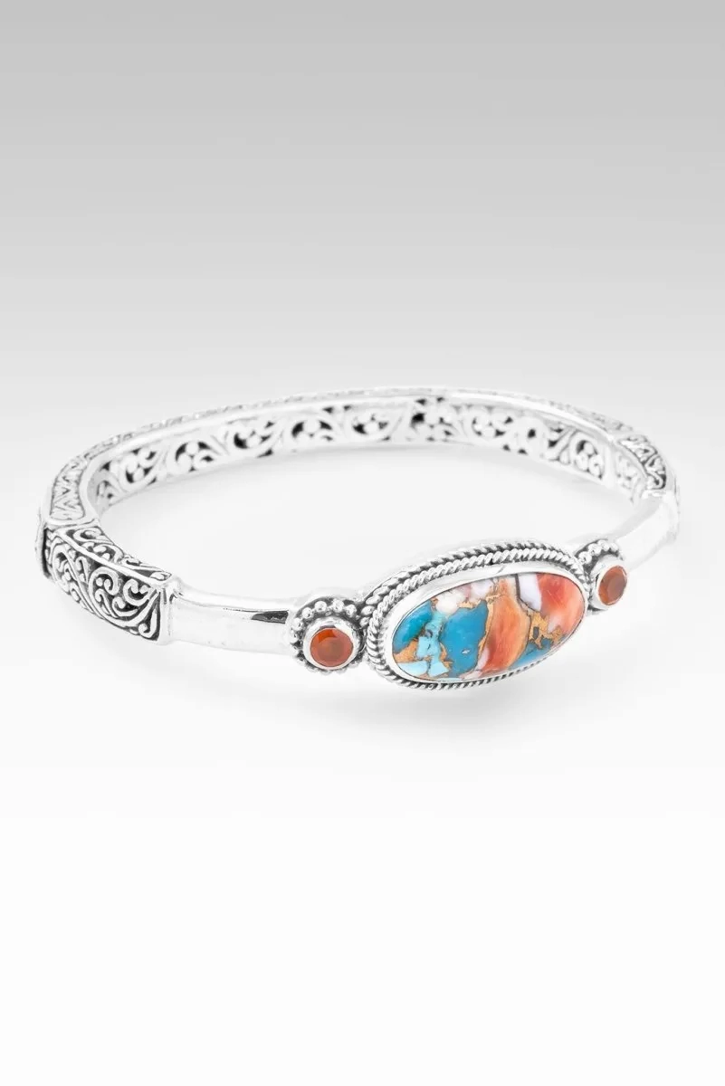 Wisdom in Surrender Bangle? in Kingman Turquoise Spiny Oyster &amp; Carnelian