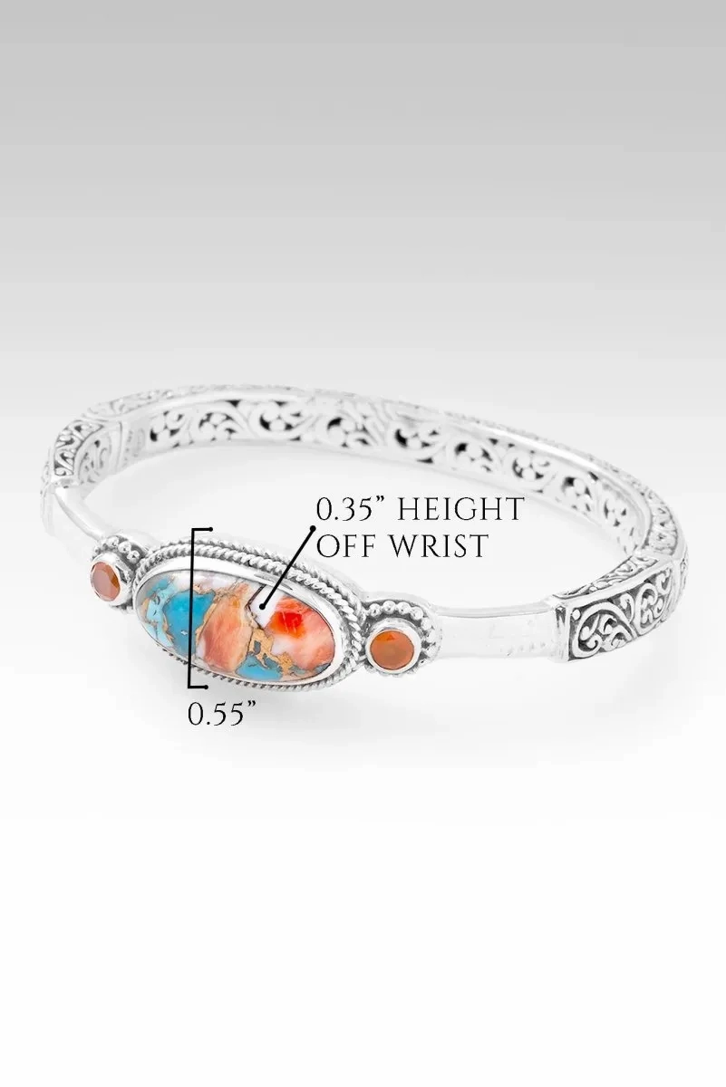 Wisdom in Surrender Bangle? in Kingman Turquoise Spiny Oyster &amp; Carnelian
