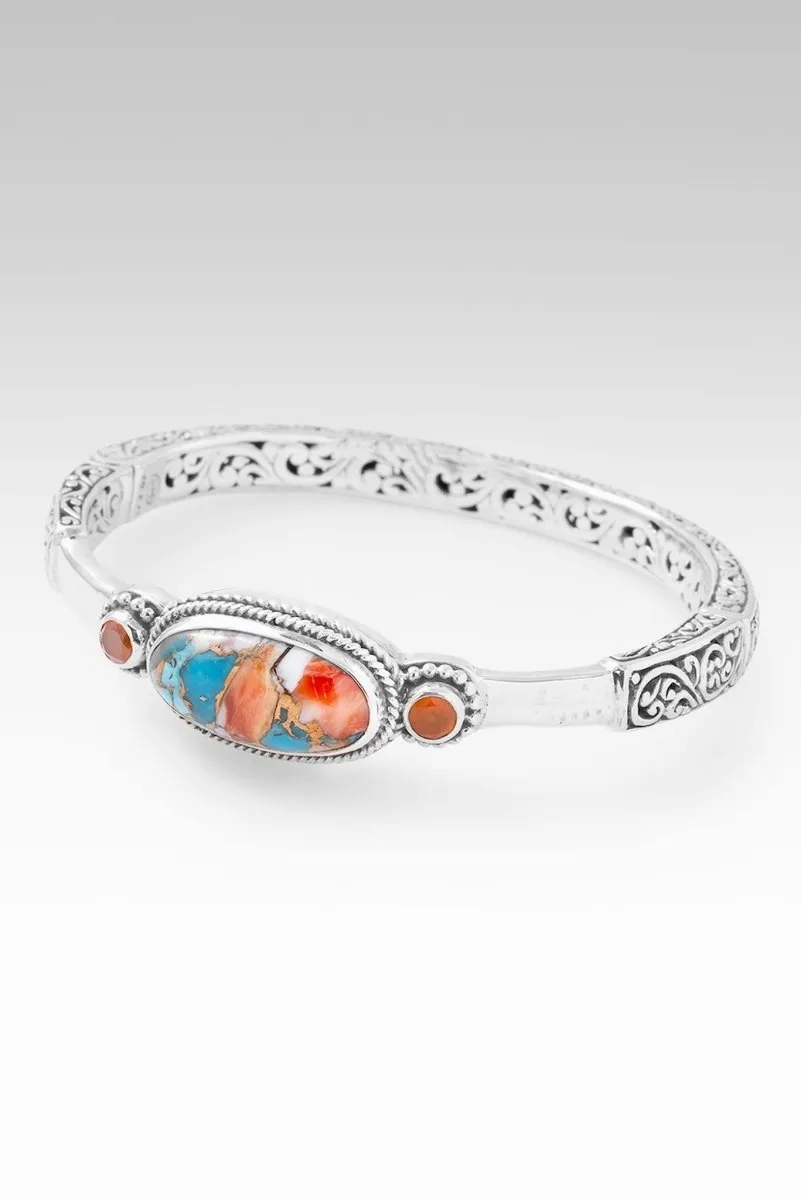Wisdom in Surrender Bangle? in Kingman Turquoise Spiny Oyster &amp; Carnelian