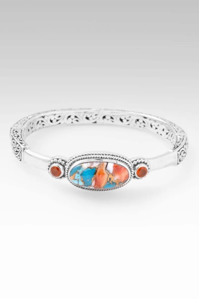 Wisdom in Surrender Bangle? in Kingman Turquoise Spiny Oyster &amp; Carnelian