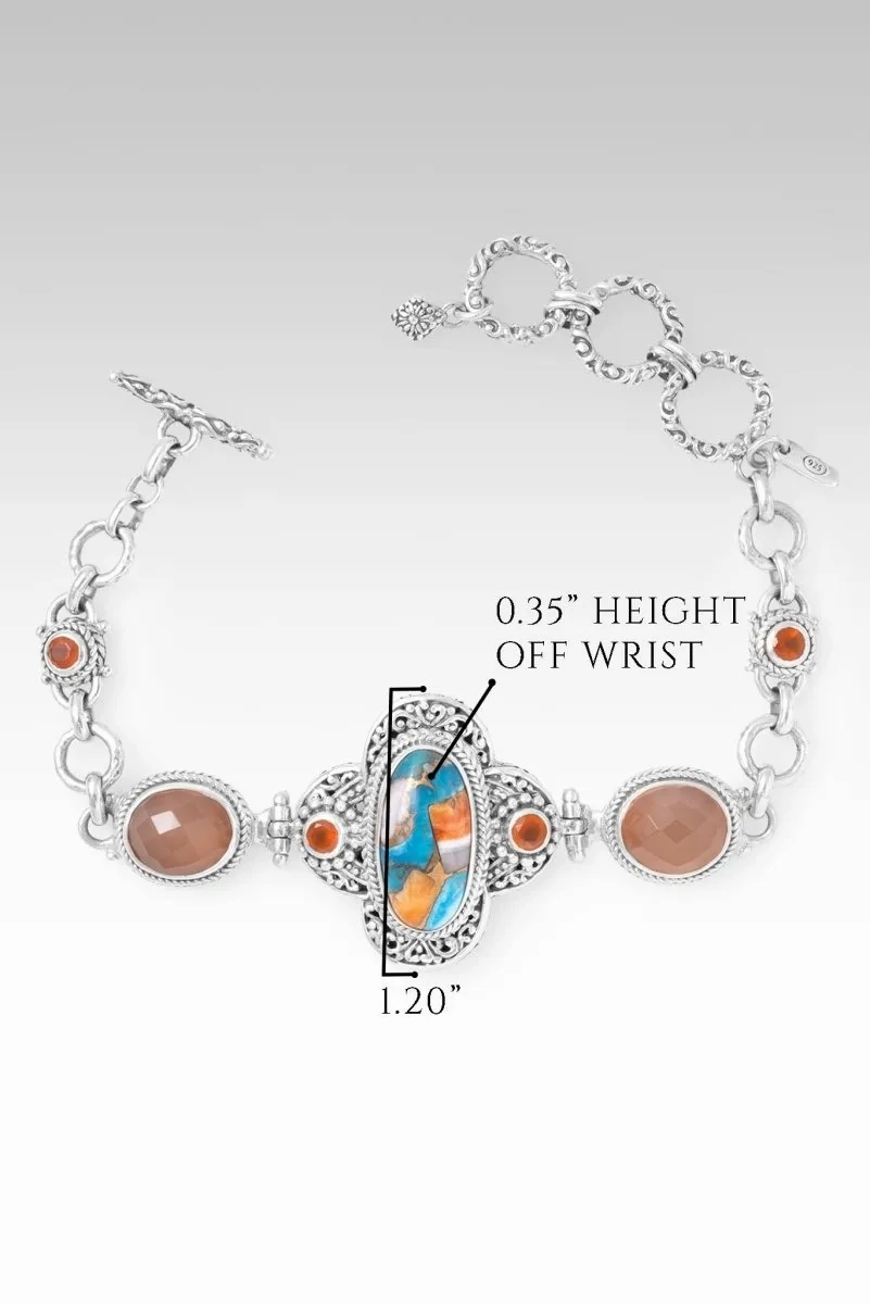 Wisdom in Surrender Bracelet? in Kingman Turquoise Spiny Oyster, Orange Moonstone &amp; Carnelian