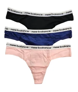 Damen 3er-Pack Performance Unterwäsche Eversoft Tanga in Schwarz/Blau/Pfirsich Soda