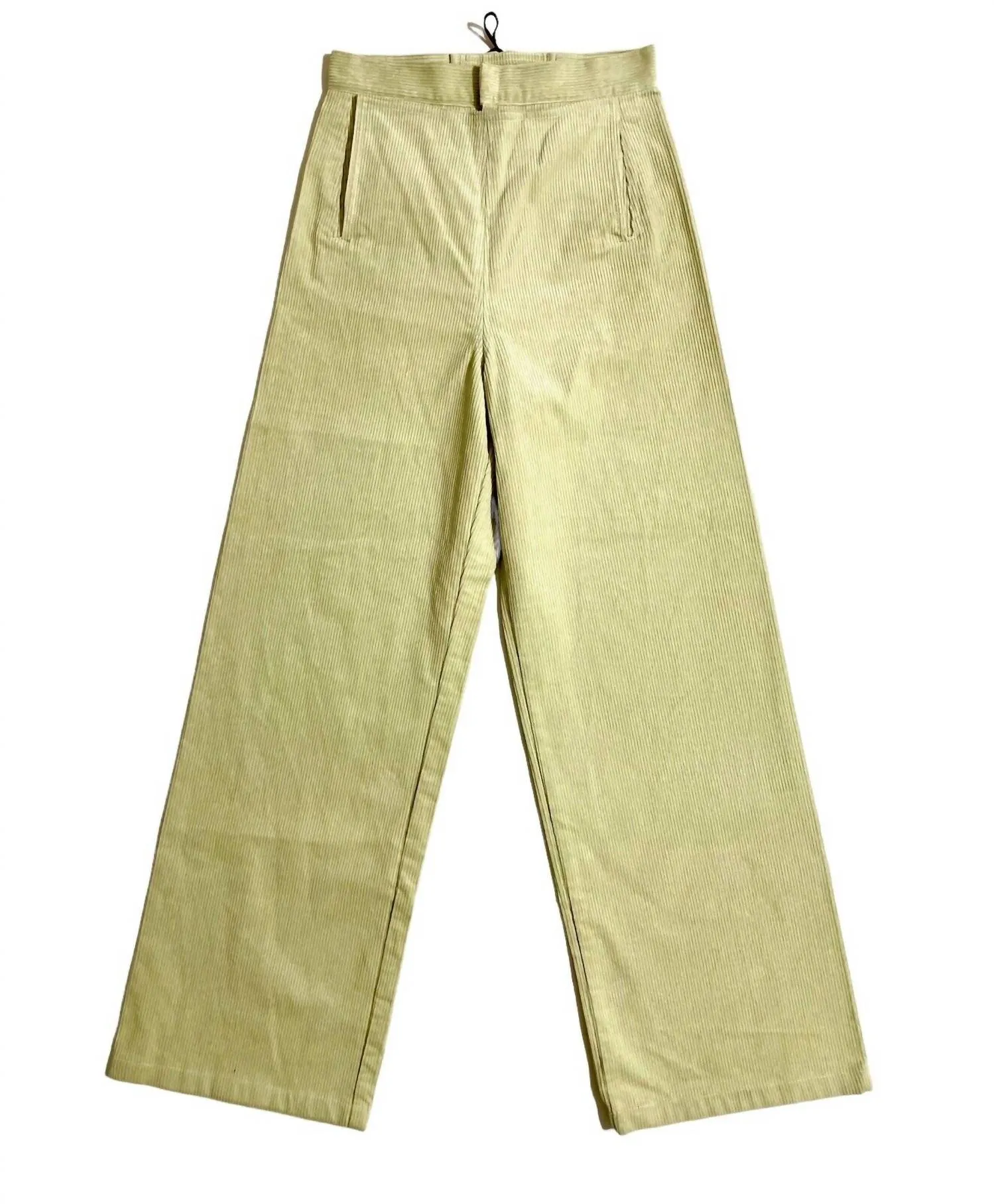Damen-Seglerhose aus Cord mit weiter Beinweite in Hellgrün