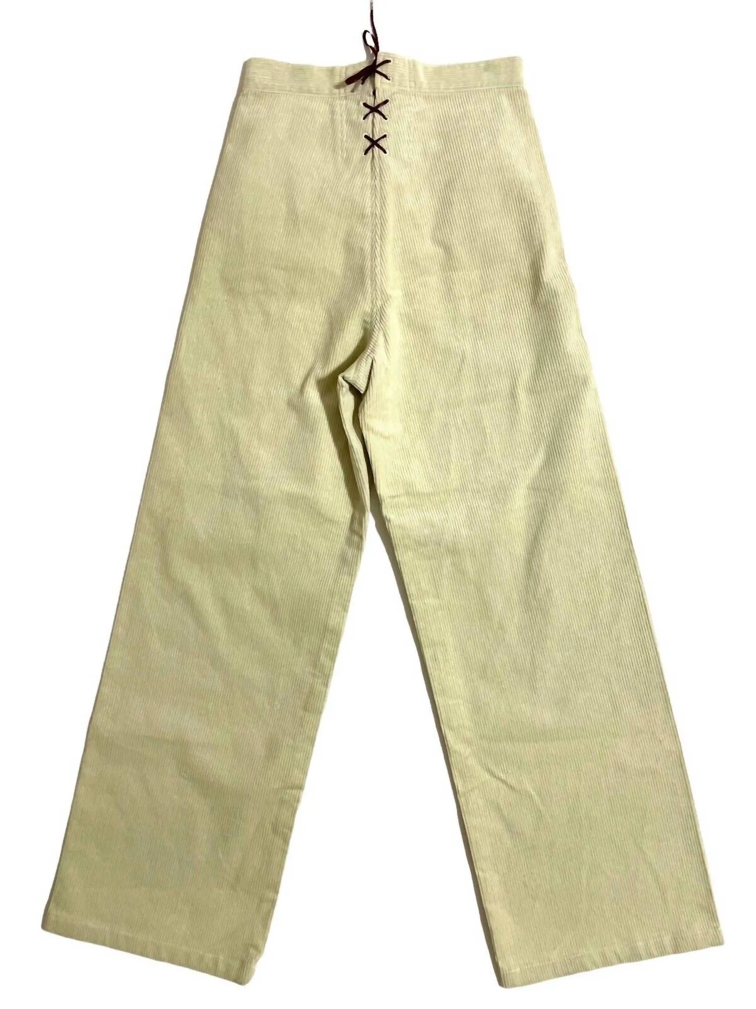 Damen-Seglerhose aus Cord mit weiter Beinweite in Hellgrün