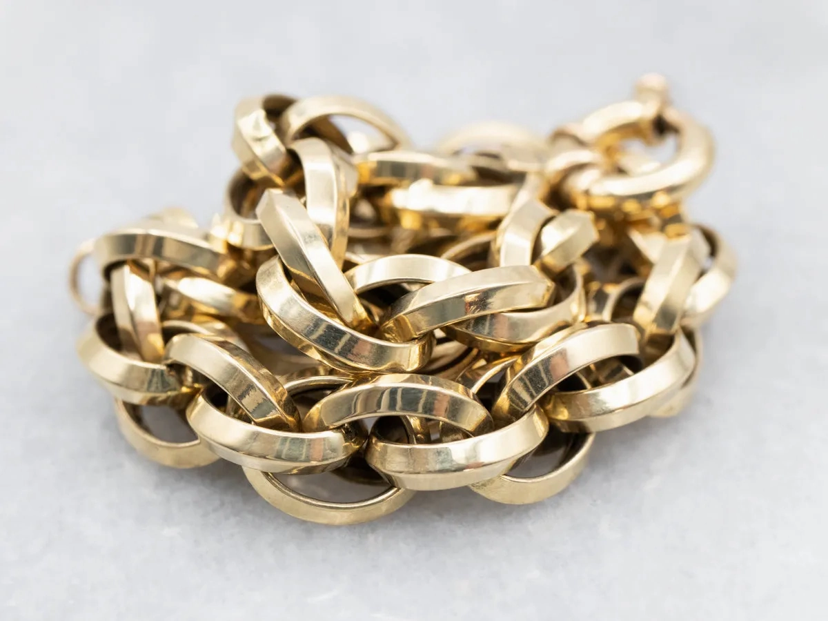 Woven 18-Karat Gold Chain Link Bracelet