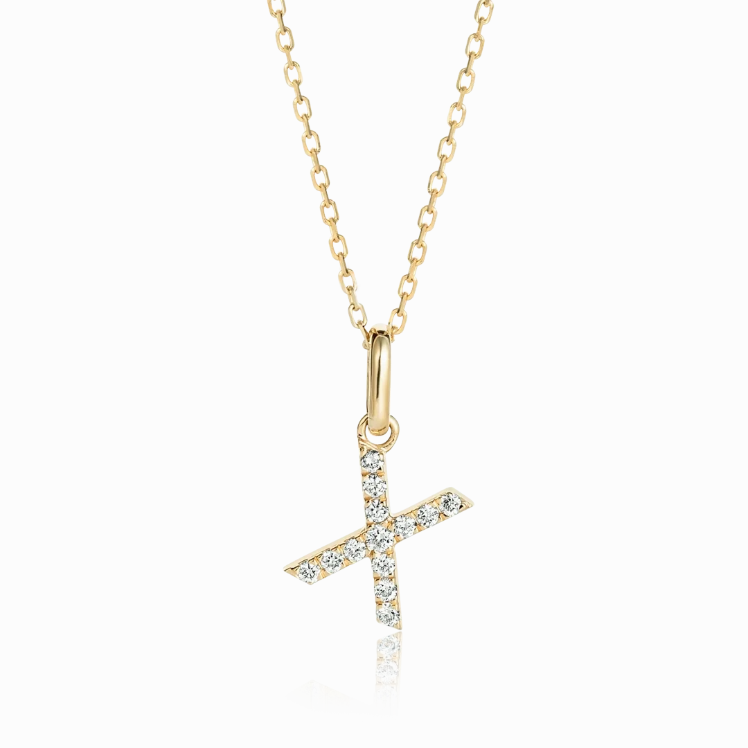 X Letter Pendant Yellow Gold