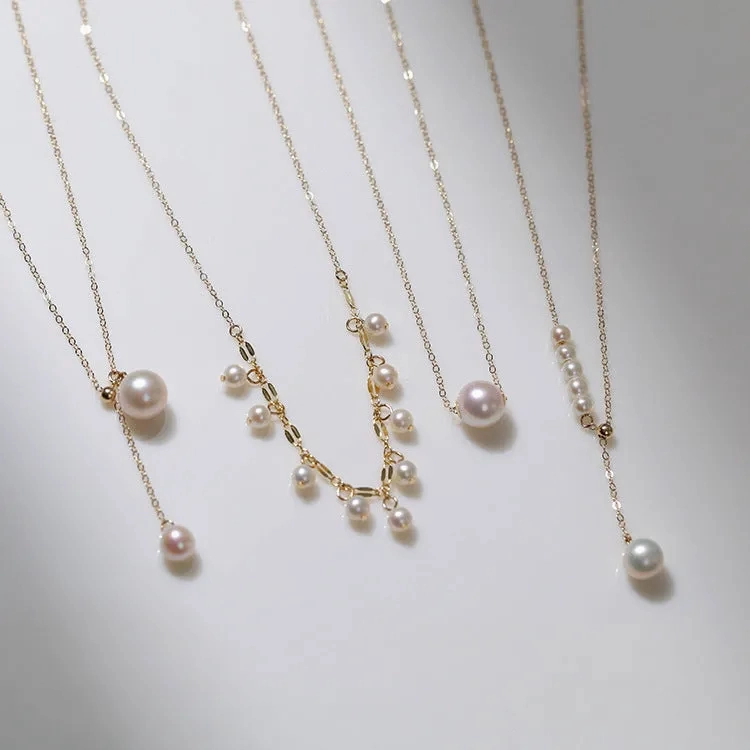 Y-chain Pearl Pendant Necklace