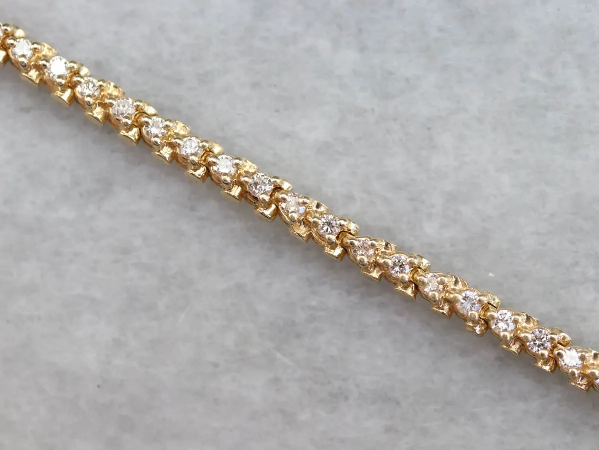 Yellow Gold Diamond Tennis Bracelet