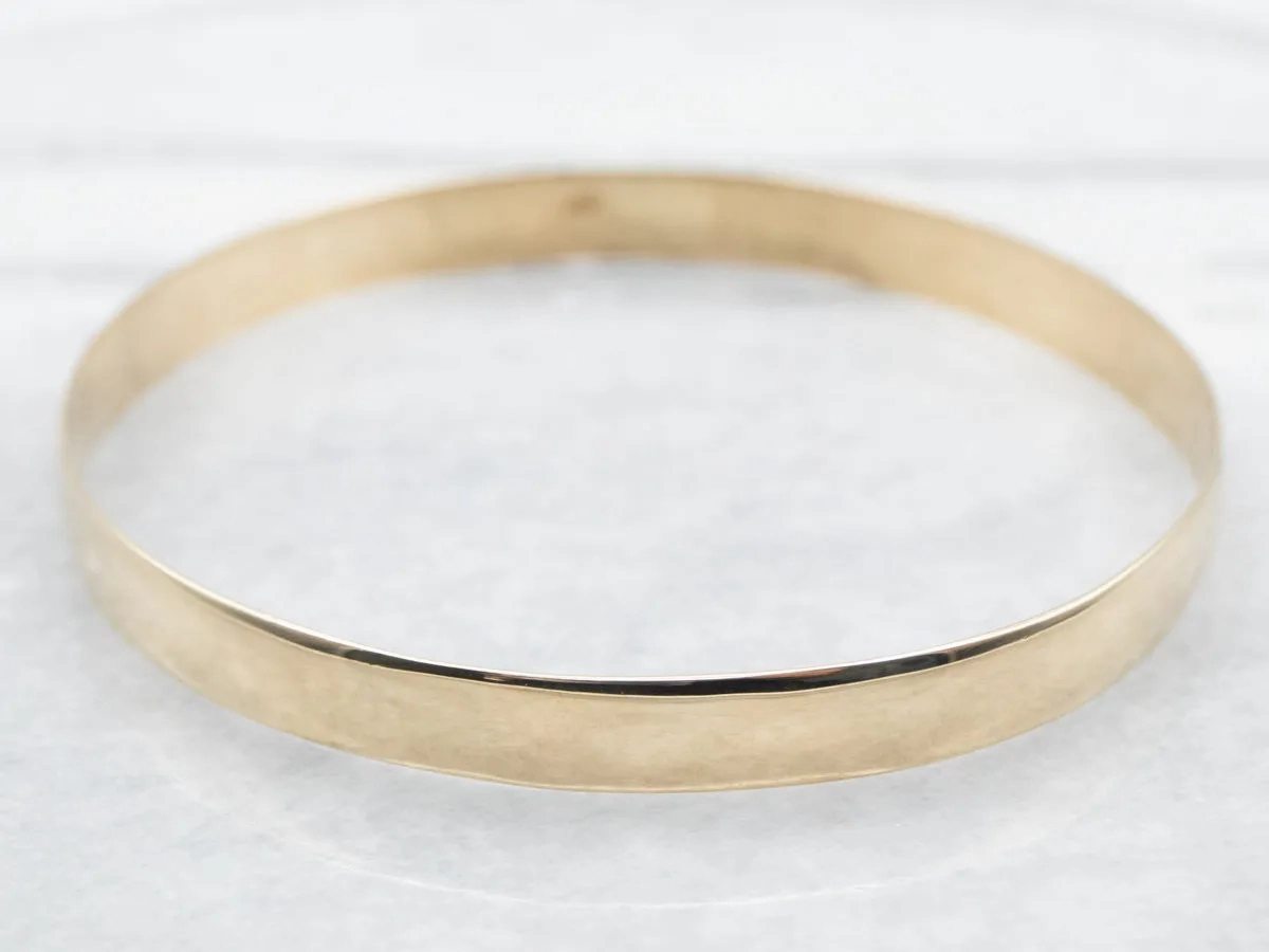 Yellow Gold Plain Bangle Bracelet