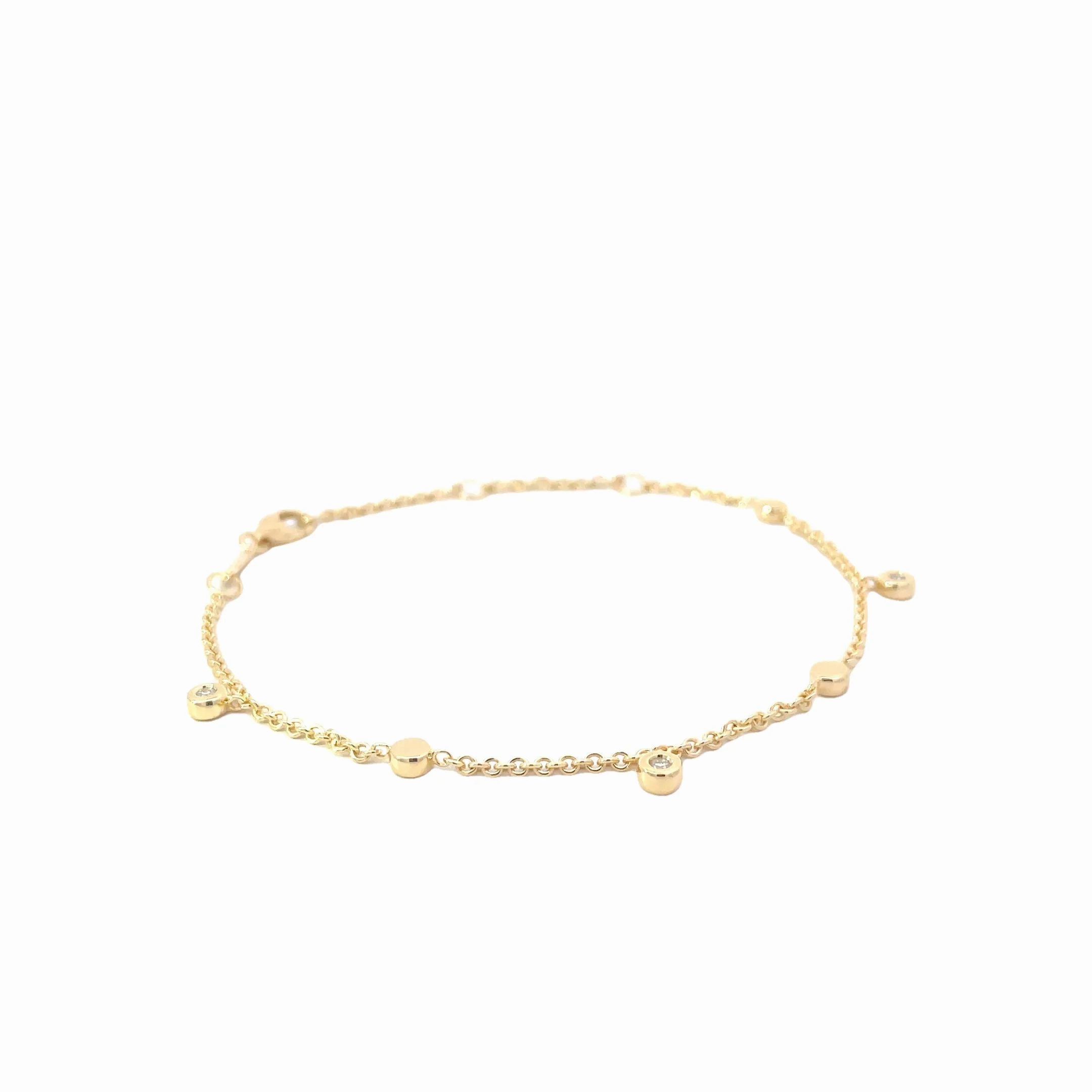 Yellow Modern Electrum Diamond Station Bracelet