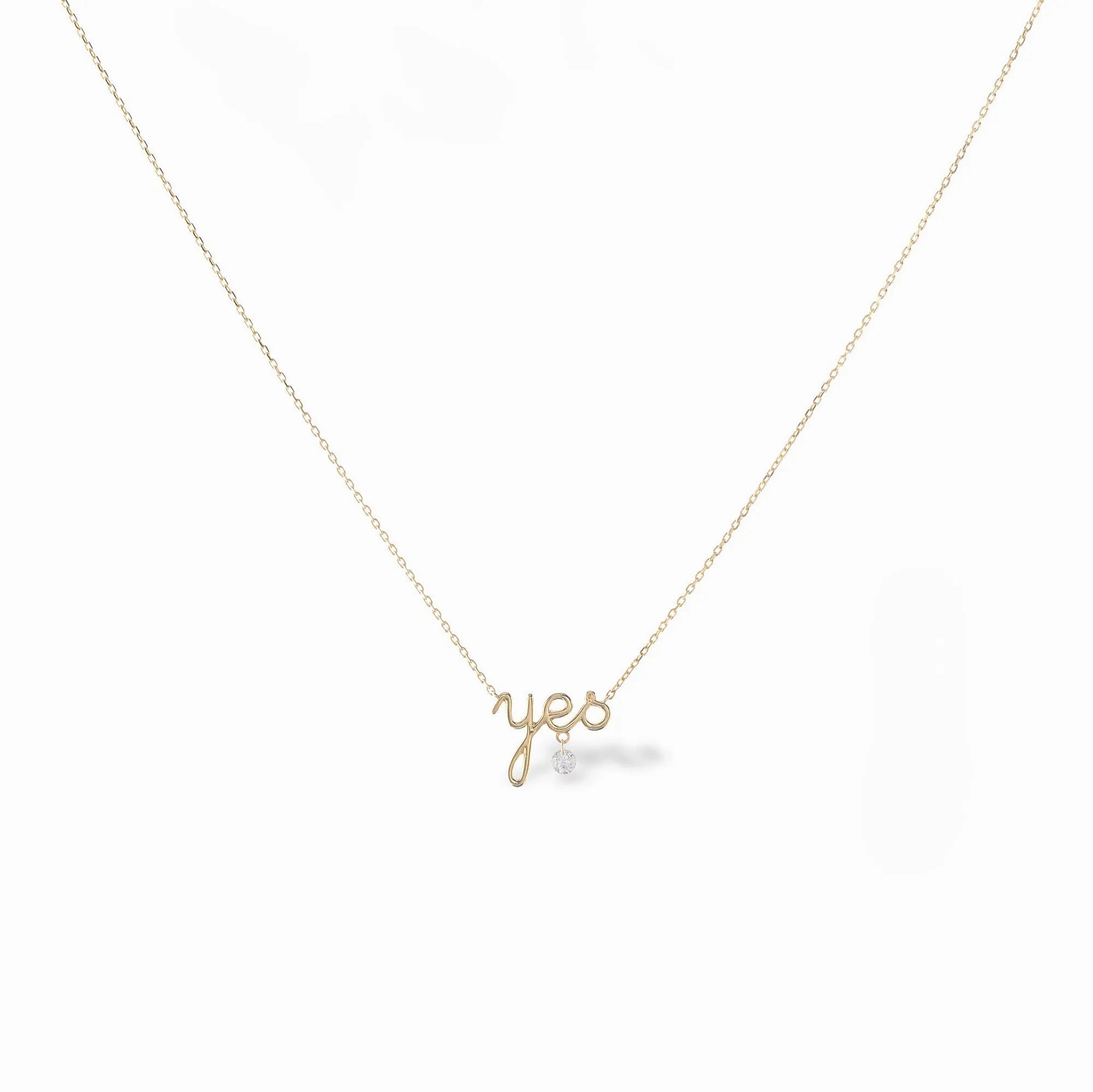 Yes 18K Gold Necklace w. Diamond
