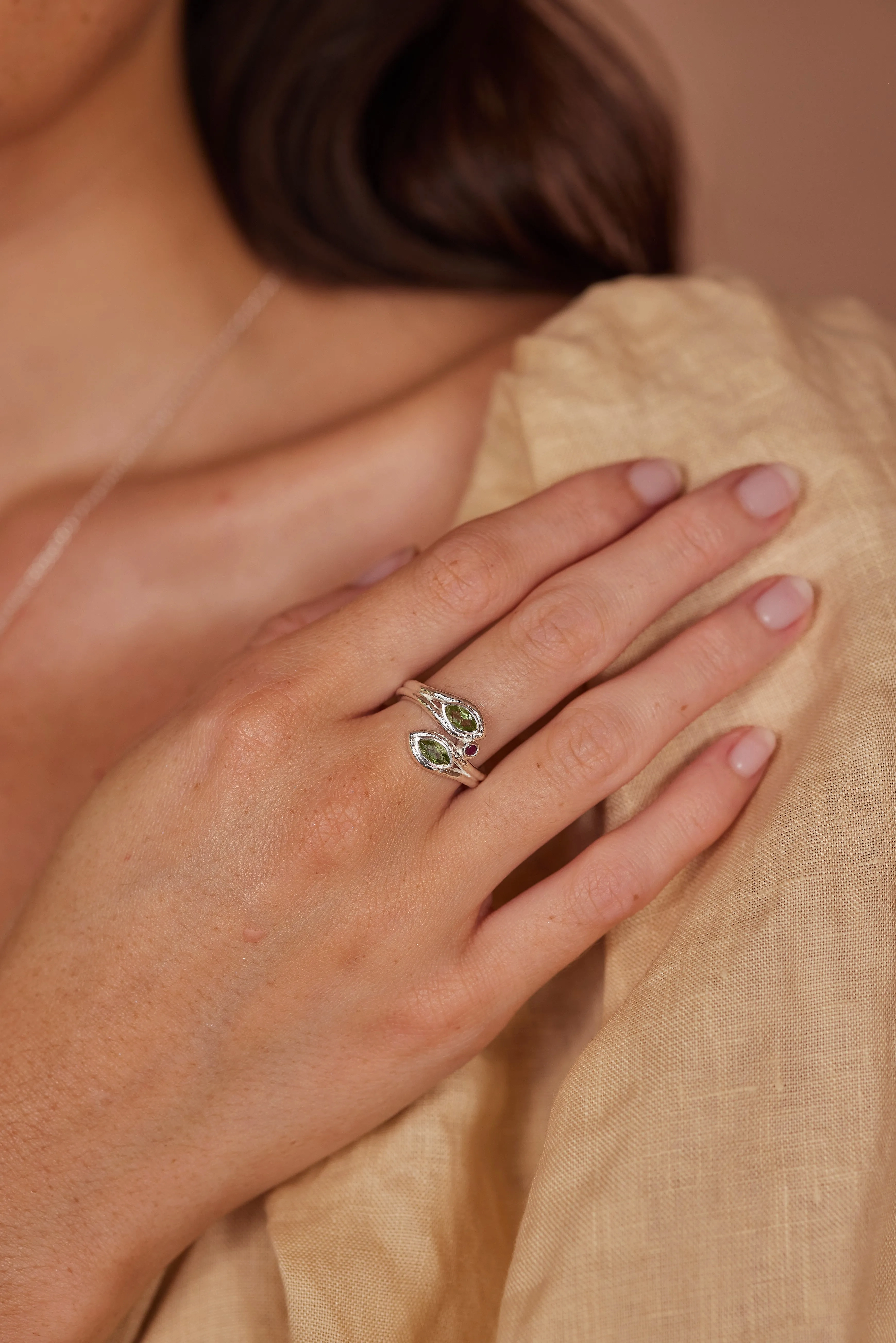 Zephyr Apatite Silver Ring